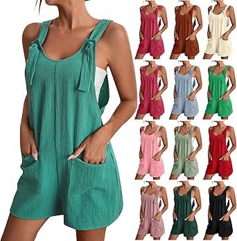 Short Jumpsuits For Women, Casual Summer Rompers, Cute Summer Rompers, Plus Size Summer Casual, Summer Rompers, Rompers For Women, Pocket Jumpsuit, Jumpsuit For Women, Cotton Jumpsuit