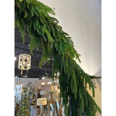 Facebook Spruce Garland, Pottery Barn Faux Cedar Garland, Neutral Winter Decor, Spring Furniture, Green Garland, Winter Table, Organic Decor, Real Touch Flowers, Holiday Christmas Tree