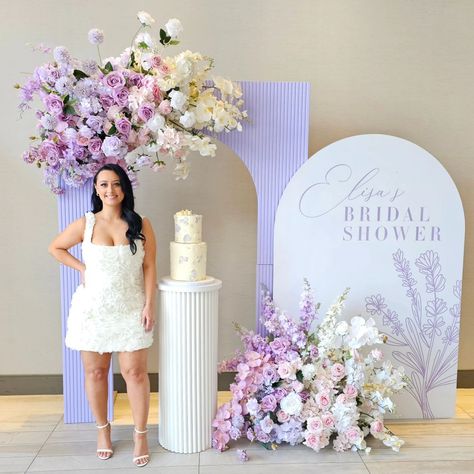 TORONTO PROP AND EVENT RENTALS | Lilac Love 💜 Celebrating Elisa @elisaafranchini | Instagram Lilac Wedding Backdrop, Lilac Balloon Backdrop, Lavender And White Backdrop, Purple Arch Backdrop, Birthday Backdrop Design, Lilac Floral Installation, New Mods, Backdrop Design, Birthday Backdrop