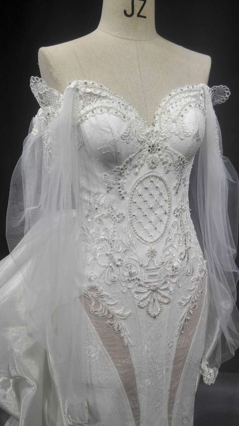 Sheer Sleeve Wedding Dress, Wedding Dress For Sale, Couture Bridal Gowns, Amazing Dresses, Custom Gown, Dream Wedding Ideas Dresses, Sleeve Wedding Dress, Wedding Dresses For Sale, Custom Wedding Dress