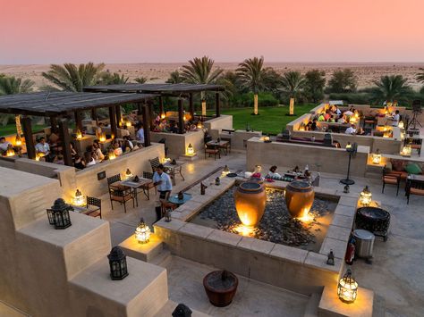 Bab Al Shams Desert Resort and Spa Dubai, United Arab Emirates Rising out of the dunes just 40 minutes outside Dubai, the Bab Al Shams Desert Resort and Spa is an oasis of luxury. The hotel is built to resemble an Arab fort and is home to several open-air restaurants that serve Arabian and Indian cuisine under the desert stars. (© Iain Masterton / Alamy) Bab Al Shams, Desert Stars, Best Hotels In Dubai, Resort Interior Design, Rooftop Restaurant Design, Open Air Restaurant, Cafe Photos, Terrasse Design, Desert Resort