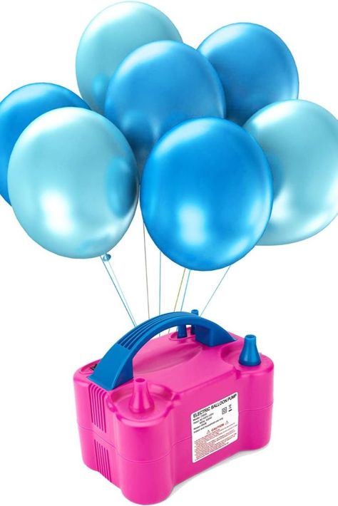 No need to blow those balloons for your celebrations! Get this electric balloon pump that can blow more than one balloon at the same time! How great is this! Balloon Tie Tool, Electric Balloon Pump, Inflatable Party Decorations, Balloon Inflator, Blowing Up Balloons, Nozzle Design, One Balloon, Balloon Kit, Big Balloons