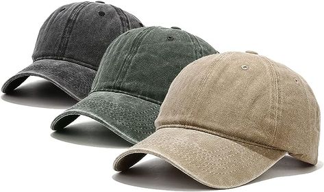 3 Pack Baseball Cap Vintage Distressed Low Profile Unstructured Cotton Dad Hat Adjustable for Women Men Distressed Baseball Cap, Vintage Baseball Caps, Dad Caps, Plain Black, Dad Hat, Dad Hats, Low Profile, Baseball Cap, Women Men