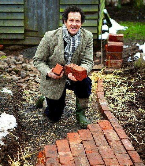 Landscape Edging Stone, Monty Don, Brick Path, Brick Walkway, Path Ideas, Brick Garden, Garden Paving, Path Design, Garden Walkway