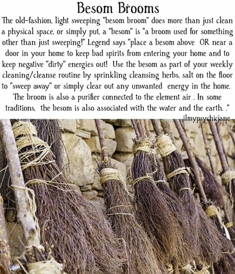 Pagan Knowledge, Witch Brooms, Witch Tools, Witches Broom, Nature Witch, Witchy Tips, Bad Spirits, Which Witch, Tarot Magic