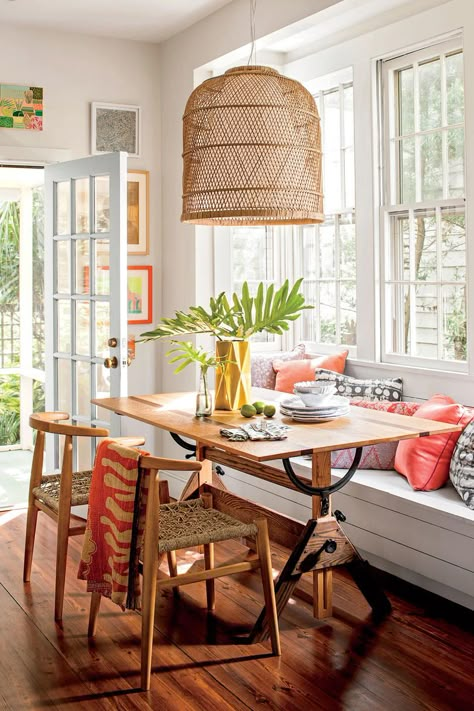 Charming Breakfast Nook Ideas Small Dining Room Table, Built In Bench, Dining Nook, Maximalism, Small Dining, Dining Room Walls, Southern Living, Window Seat, Small House Design