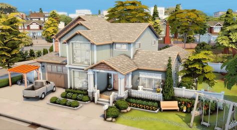 Sims 4 San Sequoia, Sims House Ideas, San Sequoia, Home The Sims 4, Sims 4 Family House, Sims Design, Cc The Sims 4, Sims 4 Houses Layout, Modern Family Home