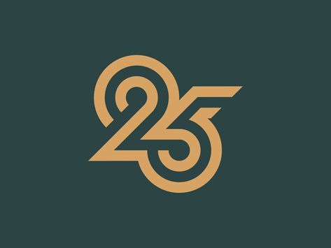 Number 25 by Pedro Monteiro 2 Logo Number, 25 Logo Number, 2 Logo Design Number, 25 Number Design, 25 Anniversary Logo, 20 Anniversary Logo, 25 Logo Design, Anniversary Logo Ideas, 25 Years Logo