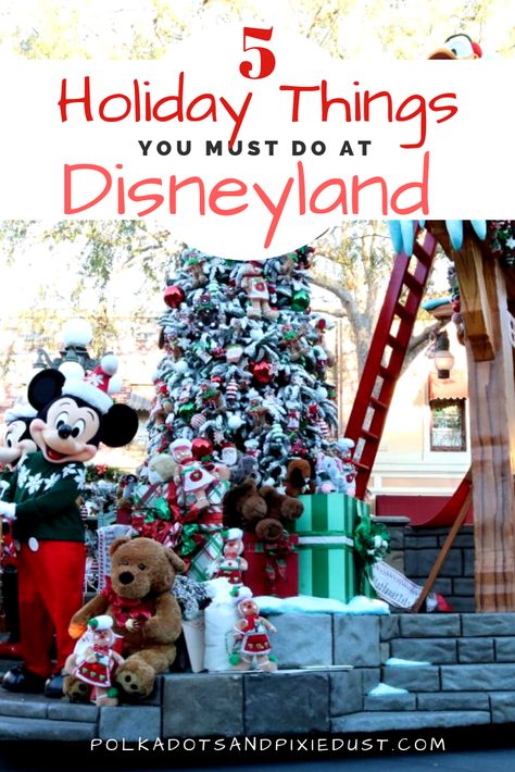 Head to Disneyland for these 5 must do things during the holidays! All our favorite Disney Christmas Things to do.  #disneylandchristmas #disneyland #polkadotpixies Disneyland Christmas 2022, Disneyland Christmas Photos, Disneyland Christmas 2023, Disneyland During Christmas, Disneyland Outfits Winter Christmas, Disneyland In December, Christmas In Disneyland, Things To Do At Disneyland, Disneyland At Christmas