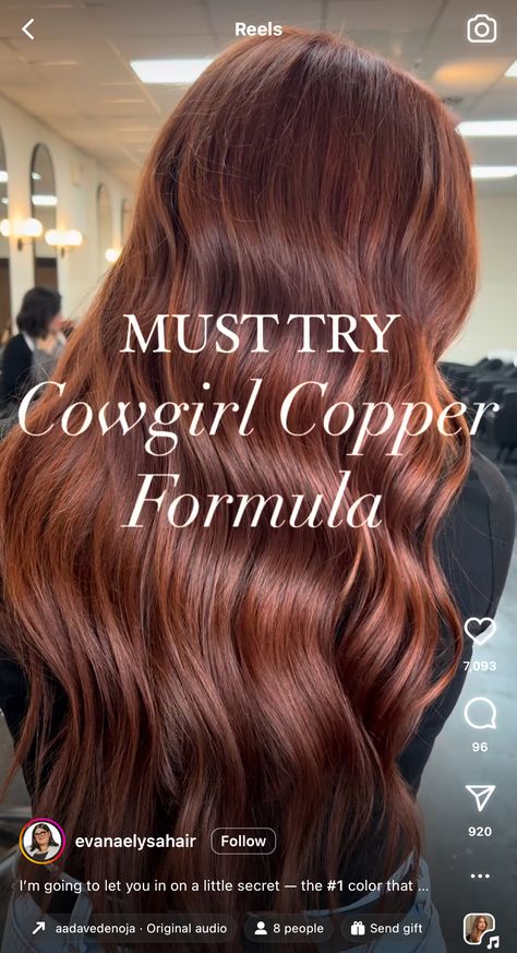 Cowboy Copper Hair Fair Skin, Cowgirl Copper Hair Green Eyes, Cowgirl Copper Shades Eq, Cowboy Cooper, Edgy Red Hair, Cowgirl Copper Hair Fair Skin, Cowboy Copper Aveda Formula, Brown Red Copper Hair Color, Dimensional Red Hair Copper