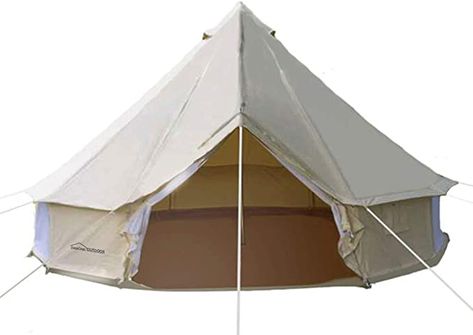 Amazon.com : DANCHEL 4-Season Family Cotton Bell Tents (10ft 13.1ft 16.4ft 19.7ft Dia. Size Options) : Sports & Outdoors Tent Interior, Family Glamping, Tent Ideas, Canvas Tents, Wall Stove, Canvas Bell Tent, Yurt Tent, 4 Season Tent, Bell Tents