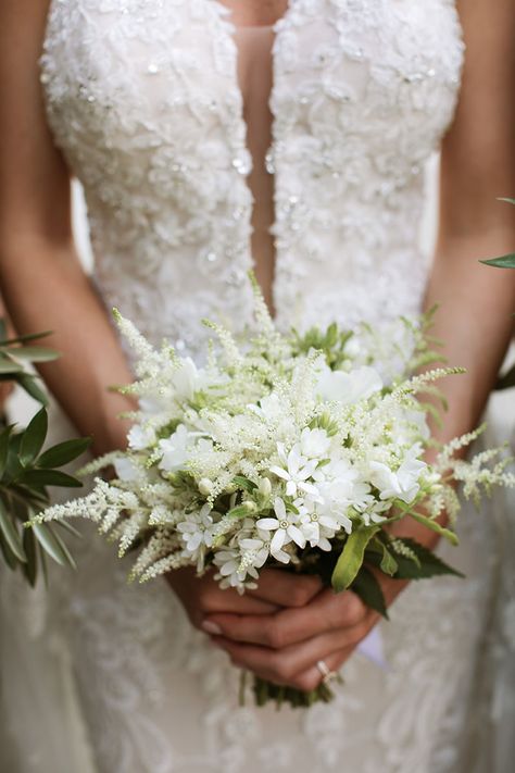 Small Delicate White Bridal Bouquet | Classic Summer Wedding in Nashville Airy Bridesmaid Bouquets, Wedding Flowers Small Bouquets, Delicate Bouquet Wedding, Small Wedding Bouquet Simple White, Very Small Bridal Bouquet, Tiny Bouquet Wedding, Small White Flowers Bouquet, Small Elegant Wedding Bouquet, Smaller Bridal Bouquet