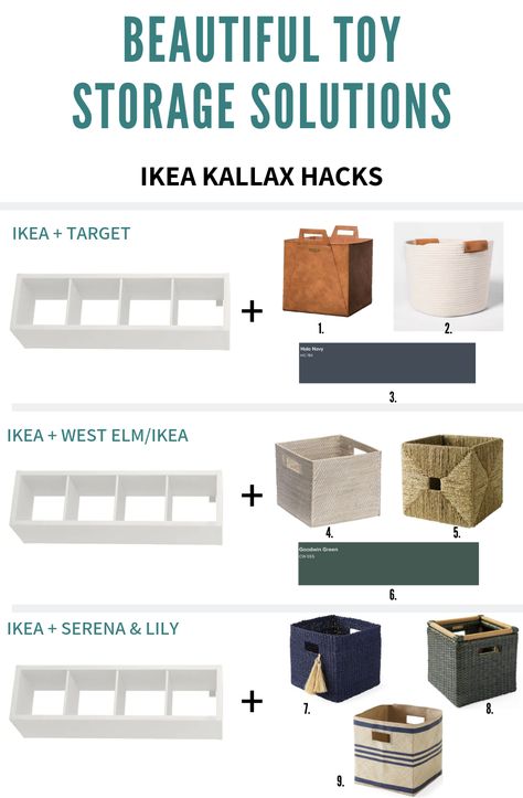 Open Closet Toy Storage, Ikea Shelf Toy Storage, Kids Toy Storage Cubes, Bookshelf With Storage Bins, Organized Toy Storage, Mid Century Modern Toy Storage, Ikea Cube Storage Hack Playroom, Toy Storage Behind Couch, Ikea Kallax Storage Bins