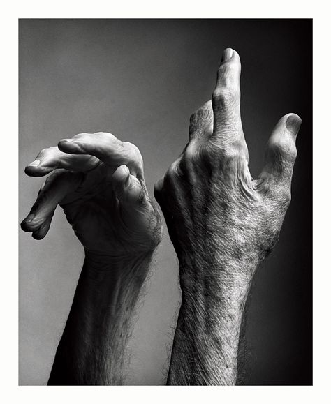 Merce Cunningham, by Mark Seliger. Modern Hepburn, Merce Cunningham, Mark Seliger, Hand Reference, Old Hands, Dance Company, Anatomy Reference, Color Of Life, White Photography