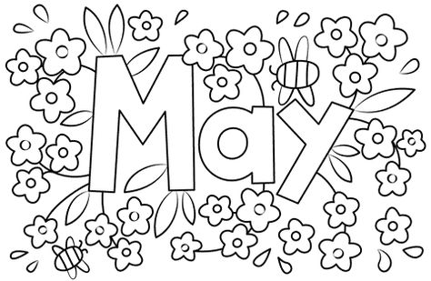 May Coloring Pages, Birth Colors, Spring Coloring Pages, Animal Coloring Books, Color Worksheets, Flower Coloring Pages, Printable Crafts, Cute Coloring Pages, Free Printable Coloring