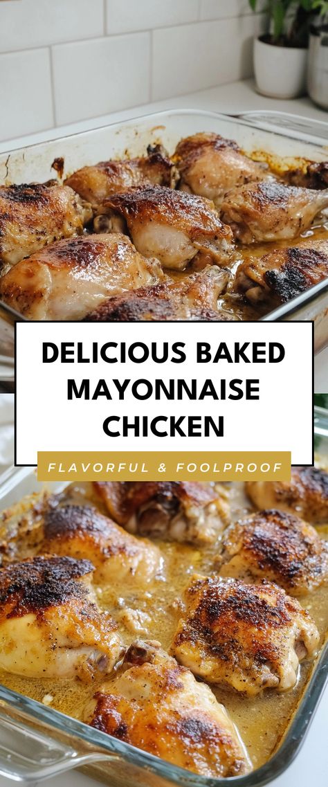 Image for Delicious Baked Mayonnaise Chicken Chicken Mayonnaise Recipes, Mayonnaise Baked Chicken, Chicken Mayonnaise, Mayonnaise Chicken, Mayo Chicken, Baked Chicken With Mayo, Mayonnaise Recipe, Weekend Meals, Easy Weeknight Dinner