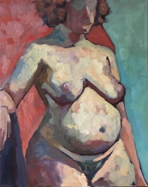 Painting Female, Pregnancy Art, Nude Artwork, Female Figure, Female Body, Impressionist Paintings, Guilty Pleasure, Plein Air Paintings, Woman Painting