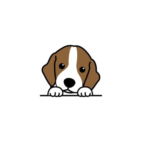 Cute beagle puppy cartoon, vector illust... | Premium Vector #Freepik #vector #dog-art #dog-cartoon #dog-character #animal-mascot Puppy Cartoon Drawing, Pottery Stencils, Beagle Cartoon, Beagle Illustration, Easy Dog Drawing, Paw Cartoon, Beagle Tattoo, Dog Drawing Tutorial, Cute Dog Cartoon