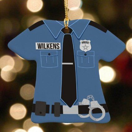 Personalized Police Uniform Ornament Police Decorations, Police Christmas Ornaments, Police Christmas, Law Enforcement Gifts, Police Party, Police Uniform, Police Gifts, Christmas Ornaments Diy, Police Uniforms