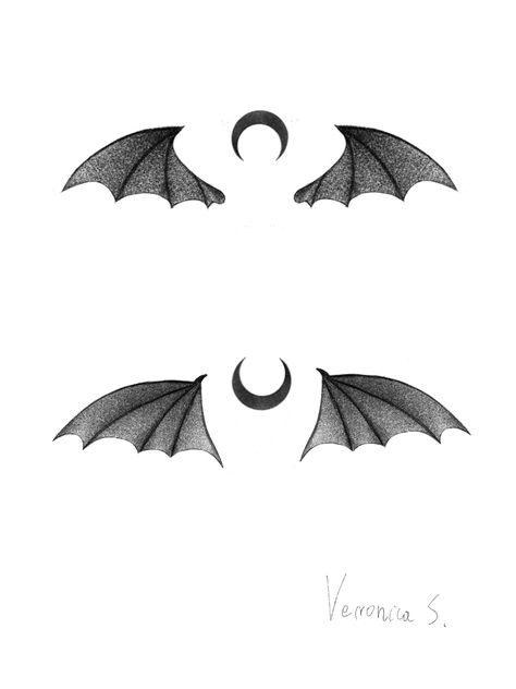 Simple Bat Wings Tattoo, Bat Wing Behind Ear Tattoo, Bat Wings Chest Tattoo, Neck Bat Tattoo, Bat Tattoo Lower Back, Bats On Collar Bone Tattoo, Bat Wings Tattoo Design, Bat Tattoo On Knee, Bat Semicolon Tattoo