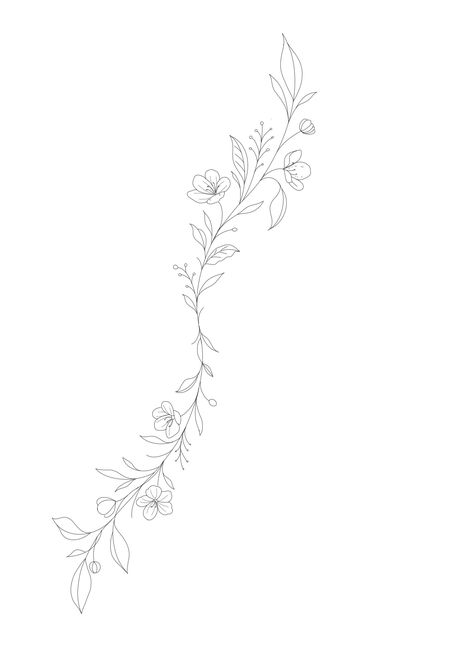 Small Flower Chain Tattoo, Vine And Floral Sleeve Tattoo, Fine Line Vine Spine Tattoo, Fine Line Flower Wrap Tattoo, Wrap Around Ankle Tattoos Stencil, Ivy Wrapped Around Arm Tattoo, Fine Line Wrap Around Arm Tattoo, Dainty Arm Wrap Tattoo, Feminine Vine Tattoo