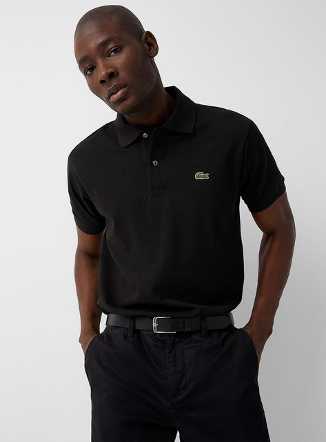 Men > T-Shirts & Tanks Lacoste - Classic piqué croc polo Lacoste   Lacoste at Le 31 Timeless minimalist piece adorned with the crocodile emblem Classic fit Two-button polo collar Very comfortable 100% cotton piqué knit   The size of the item pictured is medium Lacoste Tshirt Men, Lacoste Outfits For Men, Black Polo Outfit Men, Lacoste Outfit, Sneakers Illustration, Polo Shirt Outfits, Lacoste T Shirt, Polo Lacoste, Lacoste Polo Shirts