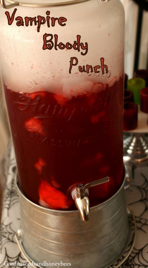 Vampire Decorations Diy, Vampire Christmas, Vampire Theme Party, Vampire Halloween Party, Dinner Party Food, Halloween Party Punch, Ar Ideas, Halloween Punch Recipes, Twilight Party