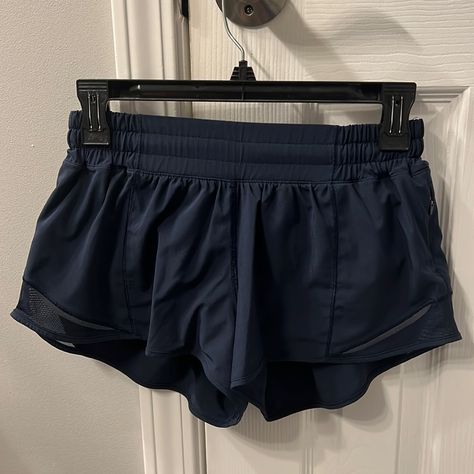 I Love These Navy Blue Shorts But I Grew Out Of Them! Practically Brand New And In Great Condition. Shorts Lululemon, Navy Blue Shorts, Blue Shorts, Athletic Shorts, Low Rise, Lululemon Athletica, Navy Blue, Size 6, I Love