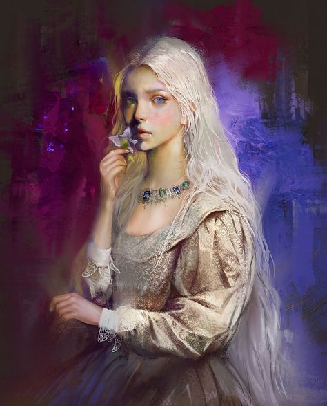 Queen Cirilla Stormborn Baratheon (Silver-Gold Hair) Shiera Seastar, Women Wallpaper, Wallpaper Painting, Targaryen Art, Female Design, Asoiaf Art, Gra O Tron, Game Of Thrones Art, Briar Rose