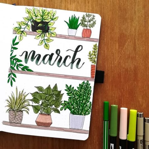 March Cover Page, Bujo Cover, March Bullet Journal, Bullet Journal Month, Bullet Journal Cover Ideas, Bullet Journal Paper, Bullet Journal Mood, Bullet Journal Aesthetic, Bullet Journal Diy