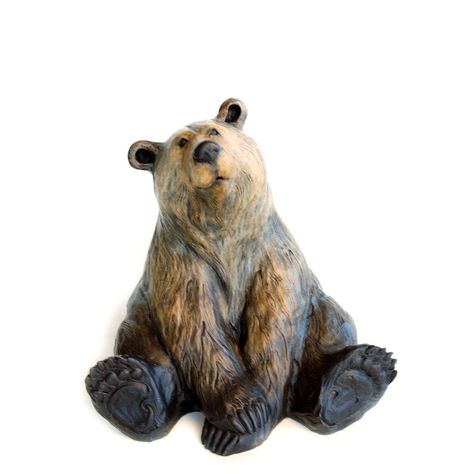 Chainsaw Art, Chainsaw Carvings, Clay Bear, Wooden Things, Pottery Animals, Bear Sculptures, Bear Carving, Chainsaw Carving, Bear Figurine