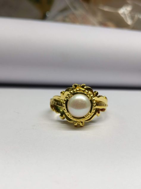 Pearl Finger Ring Designs, Ring Designs For Men, Pearl Finger Ring, Gold Ring With Stone, Gents Gold Ring, Nose Ring Jewelry, Ring With Stone, Gold Finger Rings, Gold Temple Jewellery