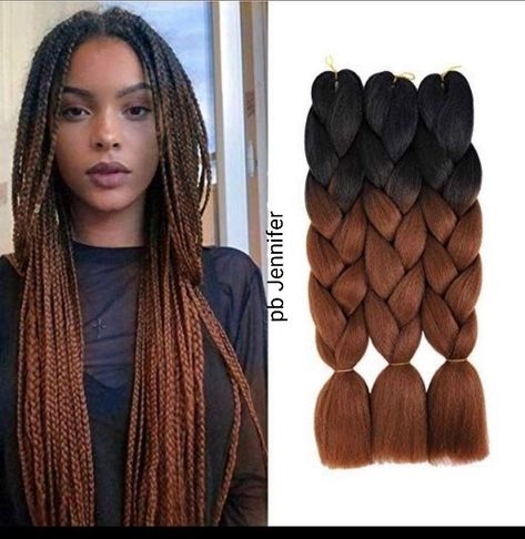 Brown Box Braids, Ombre Box Braids, Elegance Hair, African Elegance, Kanekalon Braiding Hair, Jumbo Braiding Hair, Ombre Braid, Box Braids Hairstyles For Black Women, Box Braid