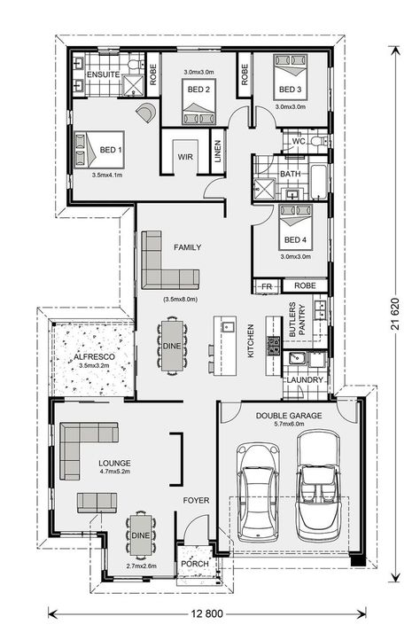 Northside 273, Home Designs in | G.J. Gardner Homes | Building plans house, Home design floor plans, House plans south africa House Building Plans, Practical House, 4 Bedroom House Designs, House Plans South Africa, House Plans With Pictures, Bungalow Floor Plans, Basement House Plans, Affordable House Plans, Porch House Plans