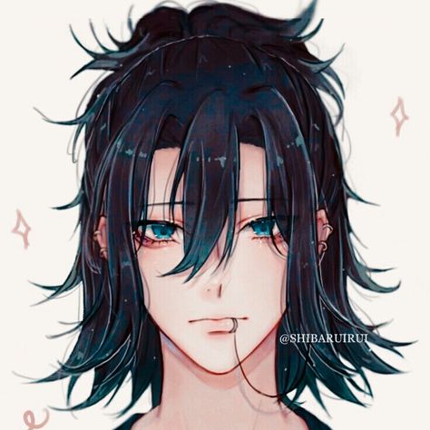 Long Hair Drawing, Anime Boy Long Hair, Anime Hairstyles Male, Anime Face Drawing, Anime Long Hair, Pelo Anime, 귀여운 음식 그림, Anime Boy Hair, Hair Sketch