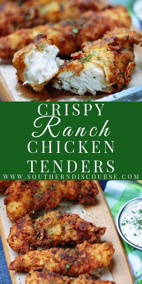 Easy Chicken Tender Dinner, Healthy Chicken Italian Recipes, Ranch Seasoning Dinner Recipes, Turkey Tender Recipes, Delicious Southern Dinner Recipes, Quick Chicken Strip Recipes, Hordovers Easy Recipes, Chicken Strip Appetizers, Chicken Breast Appetizer Recipes