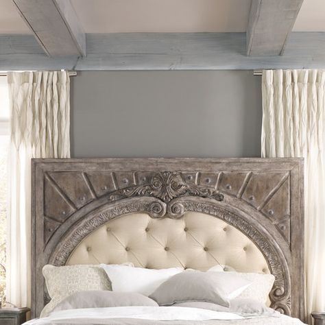 Found it at Wayfair.ca - True Vintage King/California King Upholstered Headboard Panel Headboard Ideas, Diy Bed Headboard, Carved Beds, Upholstered Headboard King, Shelf Decor Bedroom, Upholstered Panel Headboard, Headboard Upholstered, Headboard Ideas, Metal Headboard