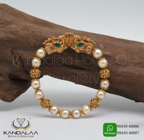 Coral Jhumkas, Baby Boy Jewelry Gold Indian, Pearl Bangles Gold, Beaded Wedding Jewelry, Kada Bangles, Kids Bangles, Gold Earrings For Kids, Pearl Bangles, Pearl Earrings Designs