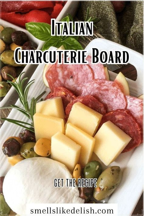 Create a restaurant-worthy spread with this Italian Charcuterie Board! This recipe guides you through selecting cured meats, cheeses, olives, and other antipasti for a visually stunning and delicious appetizer platter. Perfect for entertaining or a luxurious solo treat, it's an effortless way to impress! Italian Charcuterie Board, Italian Charcuterie, Fig Preserves Recipe, Spiced Eggnog, Appetizer Platter, Marinated Olives, Appetizer Platters, Casual Entertaining, Charcuterie Platter