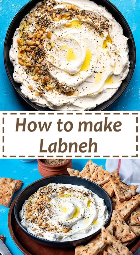 Labneh Recipe, Yogurt Cheese, Healthy Cheese, Lebanese Food, Lebanese Recipes, Middle Eastern Food, Mediterranean Food, Tapenade, Mediterranean Diet Recipes