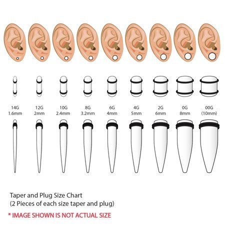 Ear Gauge Sizes, Stretched Ear Lobes, Body Stretching, Ear Stretching, Piercing Chart, Tapers And Plugs, Ear Tapers, Cute Piercings, Tunnels And Plugs