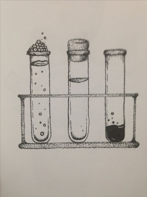 Test tubes: pen and ink Lab Apparatus Drawing, Mad Scientist Tattoo, Chemistry Drawing Art, Test Tube Tattoo, Test Tube Drawing, Test Tube Art, Laboratory Drawing, Lab Apparatus, Chemistry Tattoo