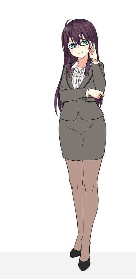 Office Lady Outfit Anime, Office Anime Lady, Anime Office Lady, Anime Office Woman, Female Office Outfits, Lady Anime, Anime Suit, Japanese Office, Female Suit