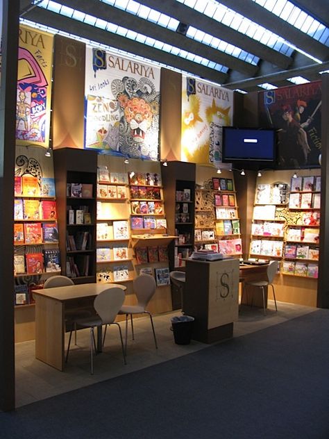 Front view of our stand at Frankfurt Book Fair 2013 Book Fair Booth Design, Book Stall Design, Book Booth Design, Book Fair Ideas, Trade Show Booths, Fair Booth, Stall Designs, Exhibition Stand Design, Book Fair