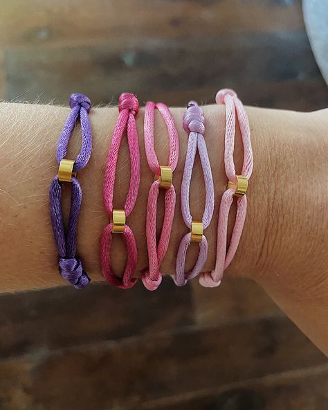 Jewellery, bracelets, handmade Satin Bracelet Diy, Satin Cord Jewelry, Satin Cord Bracelet, Cords Crafts, Pink Paradise, Thread Bracelet, Bracelets Handmade Diy, Cord Jewelry, Thread Bracelets