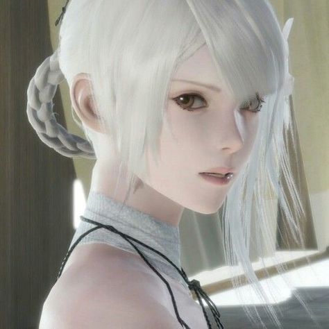 nier replicant Nier Replicant, White Hair, Hair, Anime, White, Black