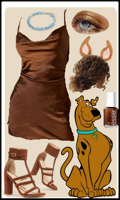 Scooby Costume Women, Halloween Costume Ideas For 5, Scoby Doby Doo Halloween Costumes, Scooby Costume, Scooby Doo Make Up, Scooby Outfit, Halloween Scooby Doo, Costume Ideas Scooby Doo, Shaggy Halloween Costume Girl