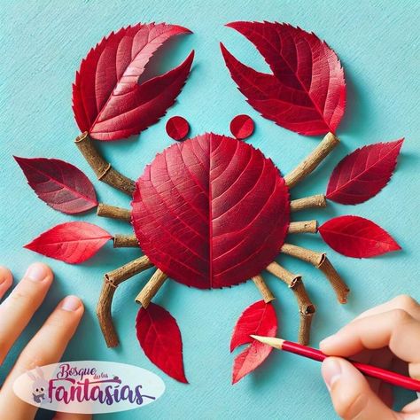 Leaves Diy Crafts, Autumn Leaf Crafts, Crafts For Students, English Advanced, Hand Art Kids, Autumn Leaves Craft, Craft Work For Kids, Transportation Crafts, Leaf Animals