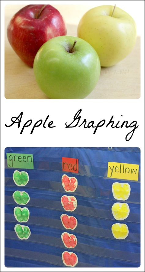 A fun way to combine science, math, and art for lots of playful learning! Great for a preschool apple theme, as well as kindergarten and homeschool. #playfulpreschool Apple Math Preschool, Apple Math Worksheets, Math Apple Activities, Preschool Apple Theme, Apple Kindergarten, Apple Math, Apple Preschool, Apple Activities, Fall Kindergarten