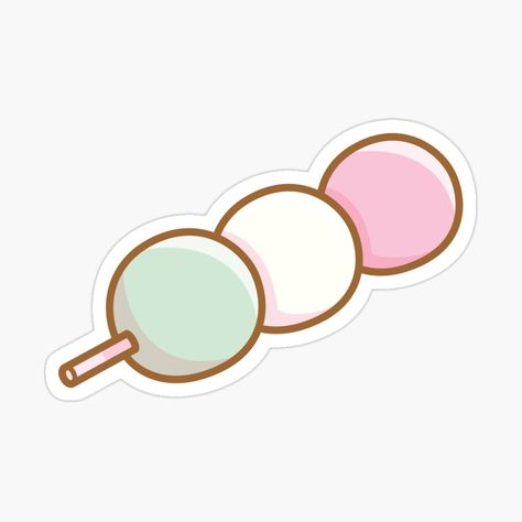 Get my art printed on awesome products. Support me at Redbubble #RBandME: https://www.redbubble.com/i/sticker/Dango-Sticker-by-LuYukari/73062373.EJUG5?asc=u Cute Dango Drawing, Cute Spring Stickers, Simple Sticker Ideas, Kawaii Stickers Png, Simple Sticker Design, Stiker Aestetic, Gacha Stickers, Simple Stickers, Country Stickers